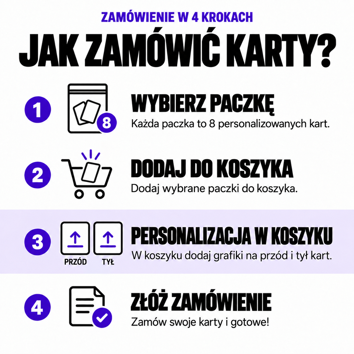 Paczka Błyszcząca - 8 kart personalizowanych